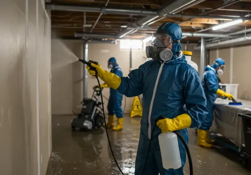 Basement Sanitization and Antimicrobial Treatment process in Union, WV