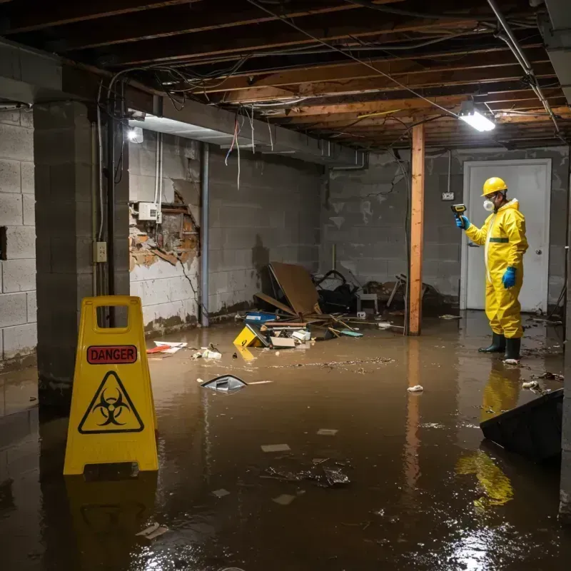 Flooded Basement Electrical Hazard in Union, WV Property